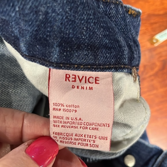Revice Womens Jeans Light/Dark Wash Mix 24 Patchwork Button Fly Distinctive EUC - Picture 10 of 16